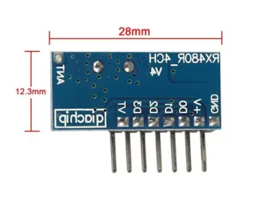 RX480E 433MHz RF Prijemnik sa Učenjem Koda - 4CH Izlaz - Cena Srbija -cena srbija