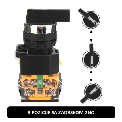 Rotacioni prekidač 22mm 3 pozicije LA38-20CX3 Cena Srbija