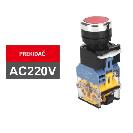 22mm LA38-11D prekidač crveno LED zadrška Cena Srbija