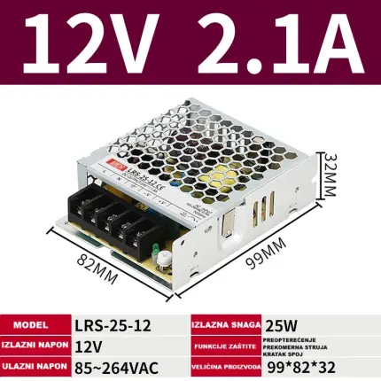 Napajanje LRS-25-12 – 12V 2.1A, 25W