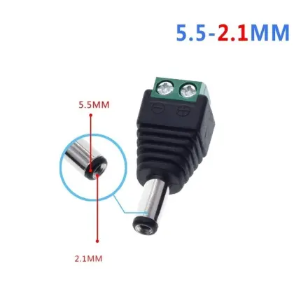 Muški DC adapter 5.5x2.1mm LED kamere