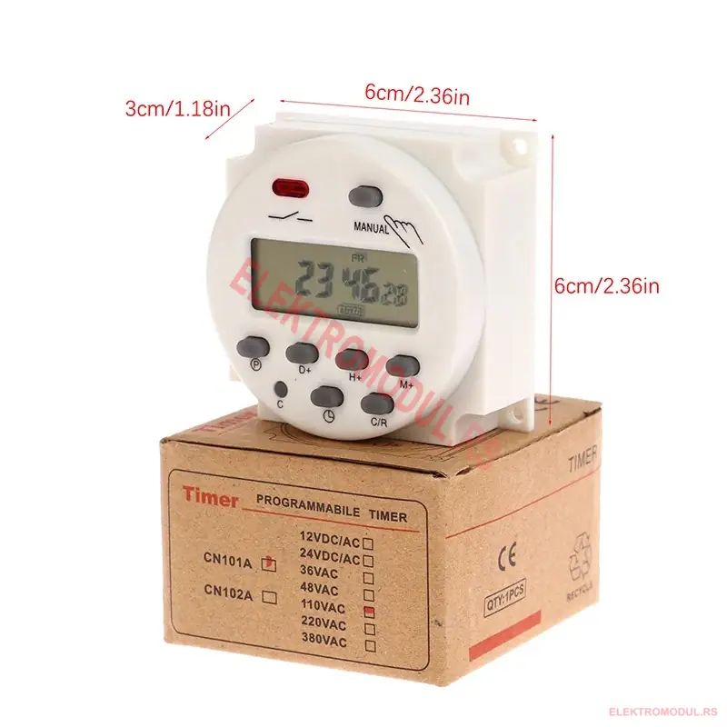 CN101A vremenski tajmer 12 v-2-elektromodul-rs CN101A vremenski tajmer 12V – Cena Srbija | Digitalni LCD programabilni tajmer prekidač -cena srbija