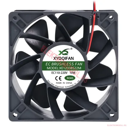 Ventilator EC12038 AC 110–220V dvostruki kuglični ležaj – Cena Srbija