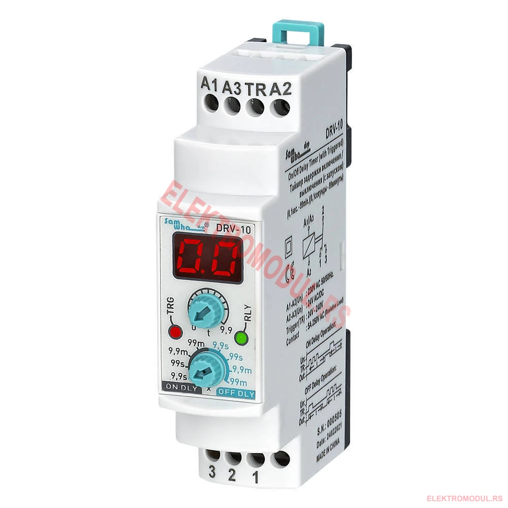 a4607-zr008-drv-10-elektromodul-rs DRV-10 Tajmer ON i OFF Delay 1 x Rele 5A 250VAC -cena srbija