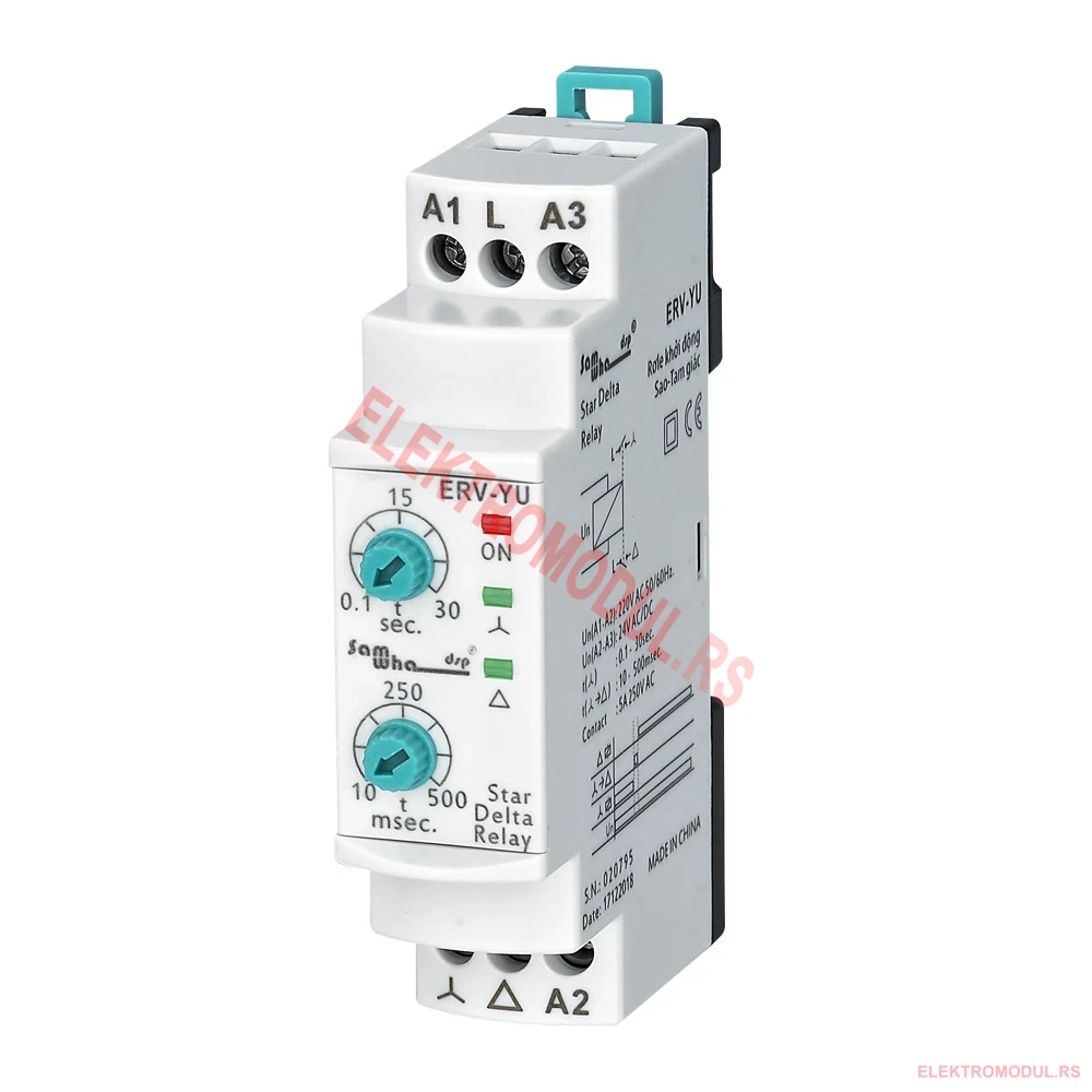 a4608-zr019-erv-yu-elektromodul-rs ERV-YU Tajmer Zvezda-Trougao Tajmer 1 x Rele NO/NC 5A 250VAC 220VAC -cena srbija