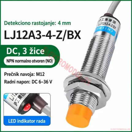 Induktivni Senzor LJ12A3-4-Z/BX M12 NPN NO 4mm 6-36VDC