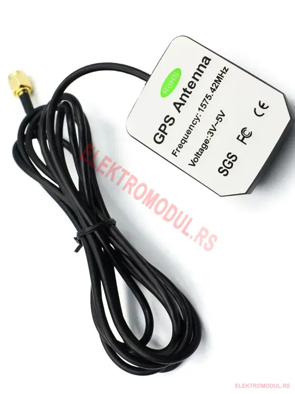 GPS aktivna antena SMA 1575.42MHz 3m kabl GPS aktivna antena SMA 1575.42MHz sa 3m kablom