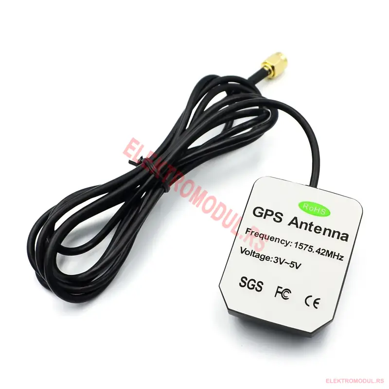 GPS aktivna antena SMA 1575.42MHz 3m kabl GPS aktivna antena 1575.42MHz oznake RoHS SGS CE