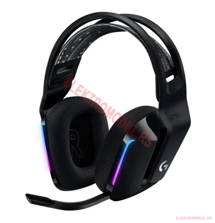 Logitech G733 Lightspeed Wireless RGB Gaming Headset, Black