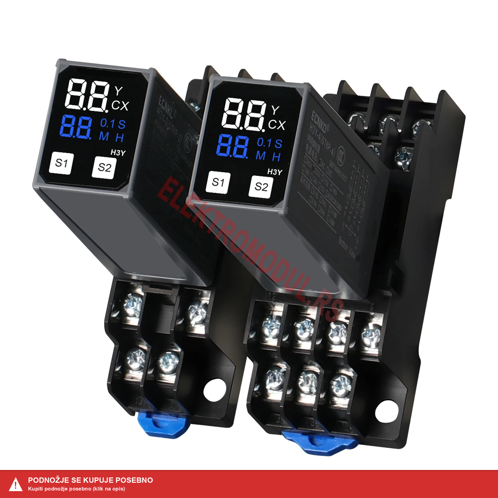 Tajmer YF2-XS 220VAC (sa napomenom o podnožju) YF2-XS 220VAC Tajmer Multifunkcionalan sa tri moda rada 5A 2 x NO-NC 220VAC -cena srbija