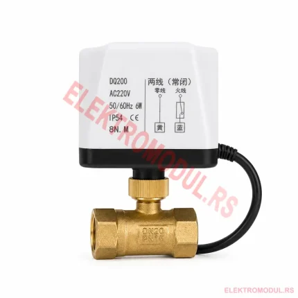 Motorizovani kuglasti ventil DN20 3/4 col 220V AC mesing 2 žice DQ200