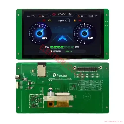 ESP32-S3 7 inča 800x480 kapacitivni touch LCD displej sa RGB interfejsom, 16MB Flash i 8MB PSRAM, prednji i zadnji prikaz