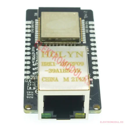 WT32-ETH01 ESP32 modul sa Ethernet RJ45 konektorom, WiFi i Bluetooth, prednji prikaz