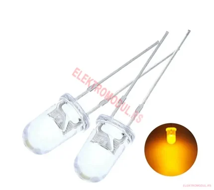 LED 5mm prozirna dioda žuta svetlo F5mm