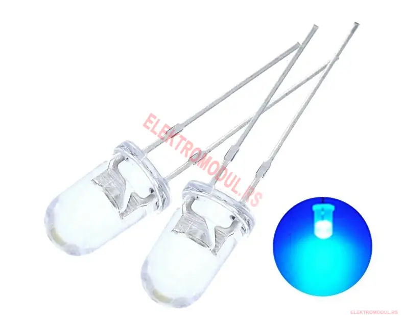 LED 5mm prozirna dioda plava svetlo F5mm LED 5mm prozirna dioda plava svetlo F5mm