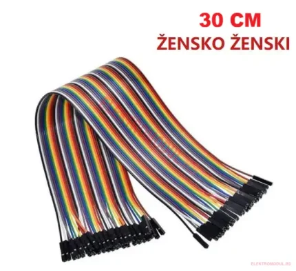 Jumper kablići 30 cm žensko-ženski, 40 komada, razmak 2,54 mm