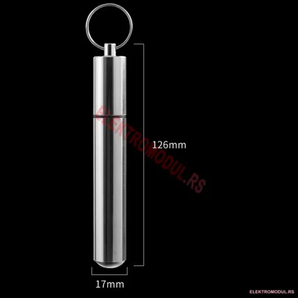 Aluminijumski tobolac 126x17 mm za volfram elektrode - dimenzije