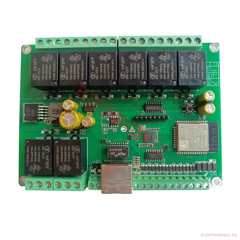 Relejna ploča DT-R008 sa 8 releja i 8 ulaza – Ethernet RJ45 + WiFi, Home Assistant | Cena Srbija Relejna ploča DT-R008 sa 8 releja i 8 ulaza – Ethernet RJ45 + WiFi, Home Assistant | Cena Srbija