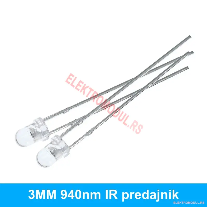 IR predajna dioda 3mm 940nm, infracrvena LED, providna – Cena Srbija IR predajna dioda 3mm 940nm, infracrvena LED, providna – Cena Srbija